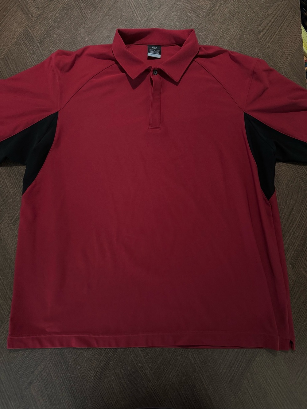 Nike DRI-FIT UV Red Golf Polo with Black Side Panels